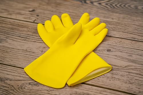 Rubber Gloves for Children Gardening & Washing up Designed for Children - Kids Gloves that fit properly - (PLAIN XS - 6-9 YEARS)
