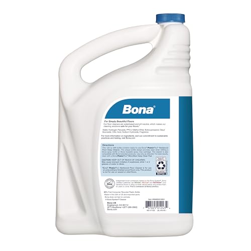 Bona PowerPlus Hardwood Floor Deep Cleaner Refill - 128 fl oz - Refill for Bona Spray Mops and Spray Bottles - Residue-Free Floor Cleaning Solution for Wood Floors - size: 128 Fl Oz (Pack of 1)