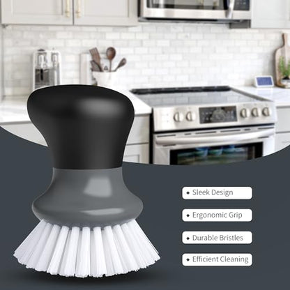 MR.SIGA Dish Scrub Brush, Palm Brush Dish Scrubber with Ergonomic Grip, Kitchen Brushes for Dishes, Gray, Pack of 2 - color: Gray