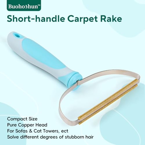 Pet Hair Remover, Retractable Carpet Scraper Rake, Portable Carpet Scraper of Dog Cat Hair Remover for Embedded Fur Removal from Carpet, Stair or Rug