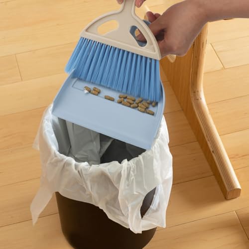 Mini Dustpan and Brush Set Portable Small Broom with Dust Pan Handheld Hangable Whisk Broom and Dust Pan for Home, Kitchen, Table, Office, Car 1 Pcs (Blue) - color: Blue