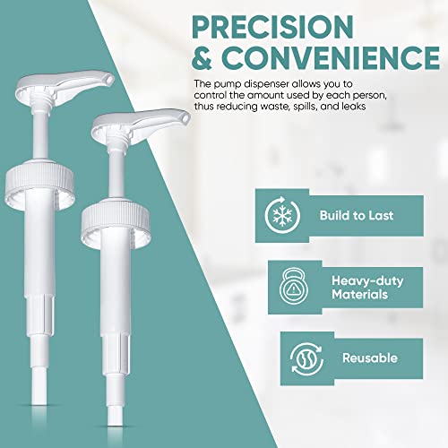 Gallon Pump Dispenser - for Plastic or Glass Bottles – Heavy-Duty Leak Proof for Commercial and Household Use – Non-BPA Plastic (Pack of 6) - size: Pack of 6