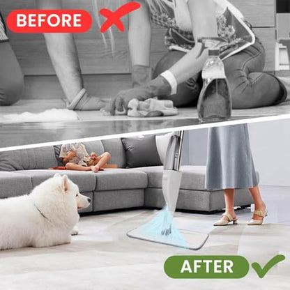 Flat Spray Mop for Floor Cleaning | 360 Degree Rotating Microfiber Floor Cleaner with Refillable 400ml Bottle | Washable Reusable Pad | Slim Design for Home, Kitchen, Tiles and Wooden Floors
