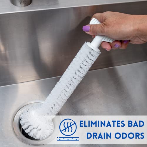 Universal Garbage Disposal Cleaner - 12" Long Kitchen Sink & Drain Cleaning Brush - Sturdy T-Grip Handle Disposer Cleaner - Removes Residue & Odor - Easy to Clean - Made in USA - FryOilSaver Co.
