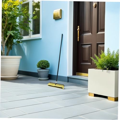 Ciieeo Outdoor Floor Scrub Brush 80cm Aluminum Alloy Handle Patio Deck Sweeper Broom for Driveway Sidewalk Garage Cleaning