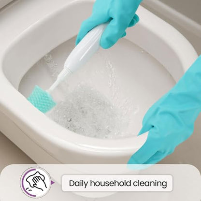 Elgood Reusable Dishwashing Cleaning Gloves with Latex free, Cotton lining,Kitchen Gloves 2 Pairs,Purple+blue Medium - color: Purple+blue, size: Medium (Pack of 2)