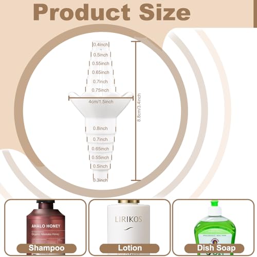 2 Pack Last Drop Universal Bottle Emptying Kit Transfer Connector for Soap, Lotion, Shampoo, Conditioner, and Kitchen,and Bathroom Use Reusable Bottle Funnel Adapter (White) - color: White