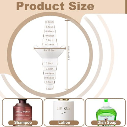 2 Pack Last Drop Universal Bottle Emptying Kit Transfer Connector for Soap, Lotion, Shampoo, Conditioner, and Kitchen,and Bathroom Use Reusable Bottle Funnel Adapter (White) - color: White