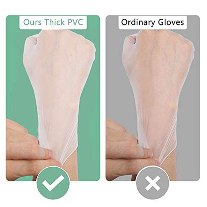 squish Disposable Gloves, 100 Count 4 mil Clear Vinyl Gloves Latex Free Powder-Free Health Glove Cleaning Rubber Glove for Kitchen Cooking Cleaning Food Handling, Large - size: Large (Pack of 100)