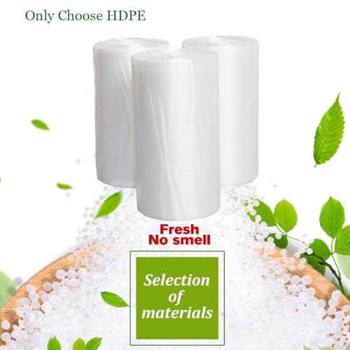 4 Gallon Trash Bags, Garbage Bags Waste Bin Strong Wastebasket Liners Bags for Kitchen Home Bedroom Bathroom Office-125 Counts (Clear White) - style: Clear White-4Gal-125-2