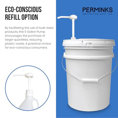 5 Gallon Pump Dispenser - Pump for 5 Gallon Bucket, Jug, Bottle, Large Container - Great for Shampoo & Conditioner, Laundry Detergent, Snow Cone Syrup, Bleach Liquid, Oil & More (Pack of 12) - size: 12-Pack