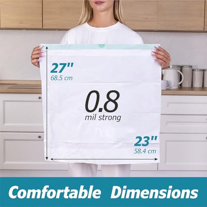 8 Gallon Drawstring Garbage Bags 0.8 Mil Ultra Strong Medium Kitchen Trash Bags Medium Plastic Bags - Individual, Unscented, White, 23"x27", 50 Count - size: 50 Count (Pack of 1)