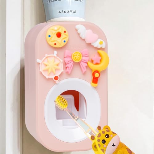 Automatic Kid Toothpaste Dispenser for Shower,Toothpaste Squeezer for Kids & Family, is Wall Mounted Bathroom Decor by Mr. Thumbs (1pc,Fairy Girl) - color: Fairygirl, size: 1pc