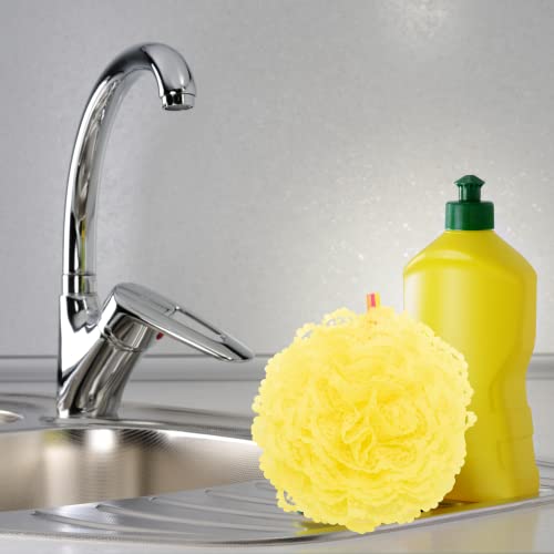 Reusable sponge, washable scrubber, non-scratching, odorless dish scrubbie - Peony collection 1ct (Yellow) - color: Yellow