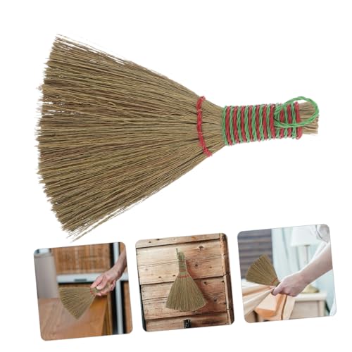 NUOBESTY Hand Broom and Dustpan with High-Density Miscanthus Bristle Brush Lightweight Sweeping Tool for Indoor Cleaning of Carpets Beds Floors and Furniture