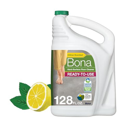 Bona Multi-Surface Floor Cleaner Refill - 128 fl oz - Lemon Mint - Residue-Free Floor Cleaning Solution refill for Spray Mop and Spray Bottles - For Use on Stone, Tile, Laminate, and Vinyl Floors - size: 128 Fl Oz (Pack of 1)