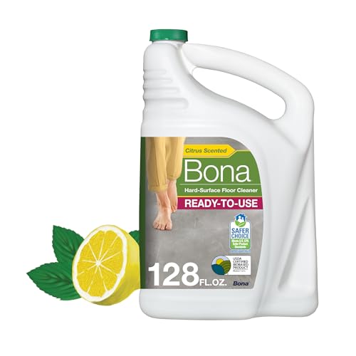Bona Multi-Surface Floor Cleaner Refill - 128 fl oz - Lemon Mint - Residue-Free Floor Cleaning Solution refill for Spray Mop and Spray Bottles - For Use on Stone, Tile, Laminate, and Vinyl Floors - size: 128 Fl Oz (Pack of 1)