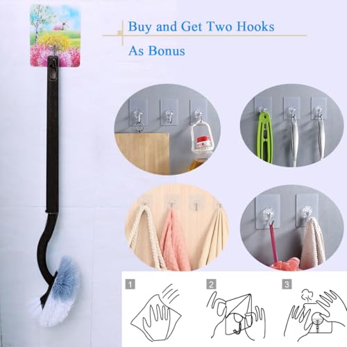 2 Pack Curved Toilet Bowl Brush Without Holder for Bathroom, Compact Toilet Brush Durable Under The Rim Household Deep Cleaning Brushes (Black Toilet Brush Without Holder) - color: Black Toilet Brush Without Holder