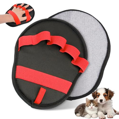 Upgraded Five-Finger Electrostatic Pet Hair Removal Gloves, Reusable Cat & Dog Hair Remover for Couch, Furniture, Carpet, Car Seat, Clothing - Magic Brush Pet Grooming Glove (Red) - color: Red