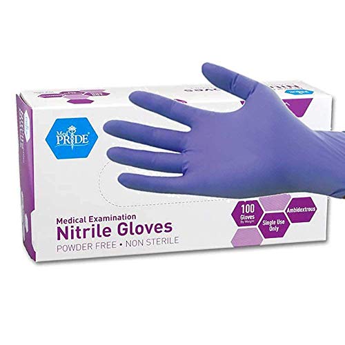 MedPride Powder-Free Nitrile Exam Gloves, X-Large (Pack of 100) - size: X-Large (Pack of 100)