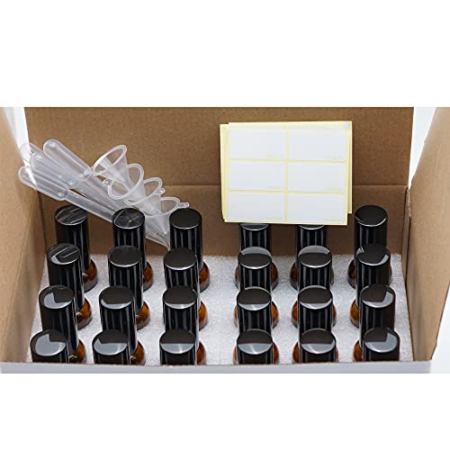 YIZHAO Clear Glass Spray Bottles 1oz, with Small Fine Mist Spray, Metal Cap, Refillable for Essential Oil,Travel,Cleaning,Perfume,Aromatherapy,Makeup – 24 Pcs - color: Transparent, size: 30ml-24