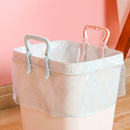 8 Pack Small Trash Can Clips with Handle Non-Slip Trash Bags Clamp Holder Fastener for Bathroom Trash Can Wastebasket Garbage Can Toilet Vanity Waste Basket Office Bedroom Trash Bin