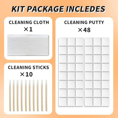 MOLOPPO Cleaning Putty, Phone Cleaning Kit, Remove Ear Wax&Dirt&Gunk from Device's Small Crevices, for AirPod Cleaner Kit for Airpods Charging Case/Headphones/Phone/Electronics（White） - color: B1-White