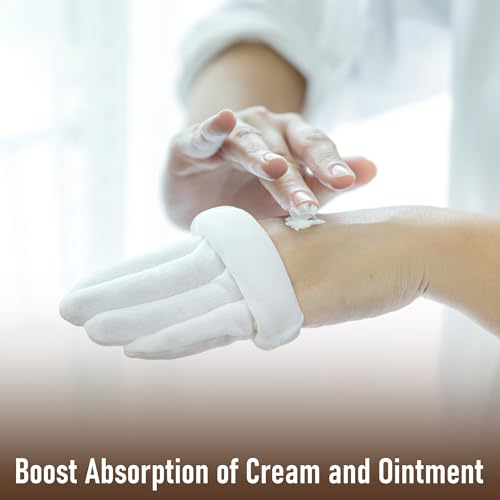 COOLJOB 3 Pairs Colorful Household Gloves with Cotton Liner & Non-slip Grip & 4 Pairs Soft Moisturizing Cotton Gloves Set with Stretch Elastic Cuff，Small