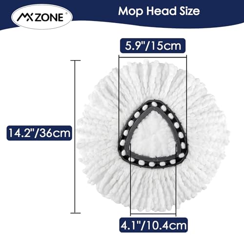 Spin Replacement Heads Microfiber Refill Compatible with O Ceda Easywring, White, 3 Packs - size: 3 Count (Pack of 1)