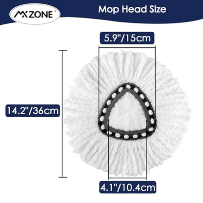 Spin Replacement Heads Microfiber Refill Compatible with O Ceda Easywring, White, 3 Packs - size: 3 Count (Pack of 1)