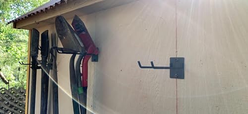 4-Pack Heavy-Duty Garage Wall Hooks, Solid Steel Tool Hanger for Shovel, Rake, Broom, Yard & Garage Organization