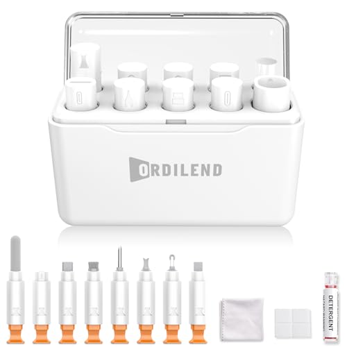 Ordilend for iPhone Cleaning Kit for Charging Port Cleaner, Multi-Tool iPhone Cleaner Repair Lightning Cable, Cell Phone Cleaning Kit for iPad, Connectors, Speaker, Airpod with Storage Case, White - color: White