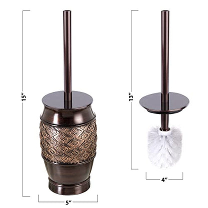 Creative Scents Dublin Brown Toilet Brush Set - Toilet Bowl Cleaner Brush and Holder - Decorative Toilet Bowl Scrubber - Space Saving Designed Toilet Bowl Cleaner - color: Brown