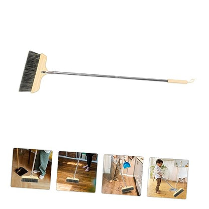 VICASKY Soft Bristle Broom with Long Handle Static Hardwood Floor Cleaning Brush for Home and Office Thick Bristles for Pet Hair and Dirt Removal Indoor Outdoor Sweeping Tool