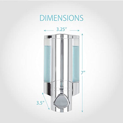 Better Living Products 76140-1 AVIVA 1 Chamber Wall Mount Soap and Sanitizer Dispenser, Chrome | 1 Chamber, Soap and Sanitizer Dispenser Pump, No Drill