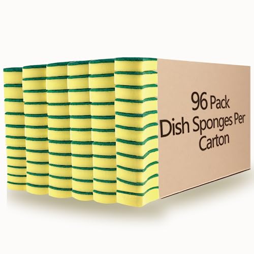 Kitchen Cleaning Sponges,96 Pack Eco Non-Scratch for Dish,Scrub Sponges. - size: 96 pack