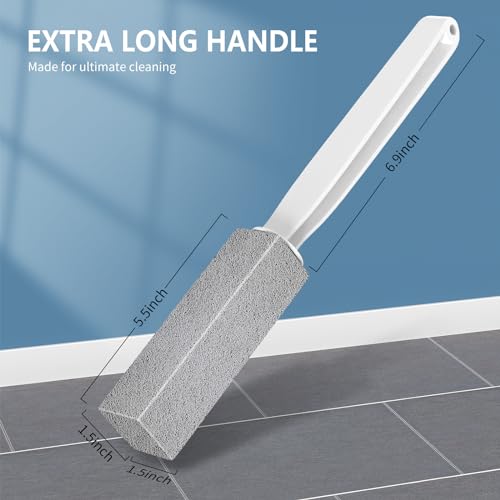 Laiyeoy Toilet Bowl Cleaner Pumice Stone -Hard Water Stain Remover, Powerfully Removes Toilet Bowl Rings，Rust &Lime，Ideal for Toilet Brush/BBQ Grills/Sink/Pool/Bathroom【2Pack】 (Extra Long Handle) - color: Extra Long Handle