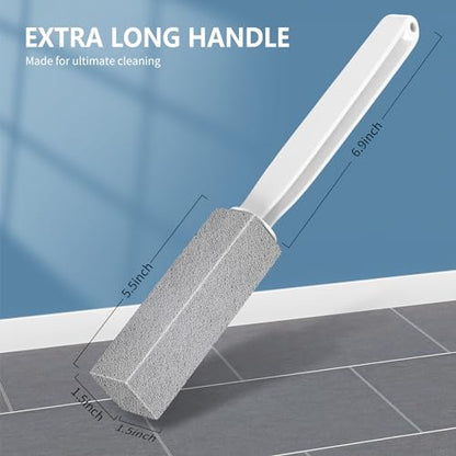 Laiyeoy Toilet Bowl Cleaner Pumice Stone -Hard Water Stain Remover, Powerfully Removes Toilet Bowl Rings，Rust &Lime，Ideal for Toilet Brush/BBQ Grills/Sink/Pool/Bathroom【2Pack】 (Extra Long Handle) - color: Extra Long Handle