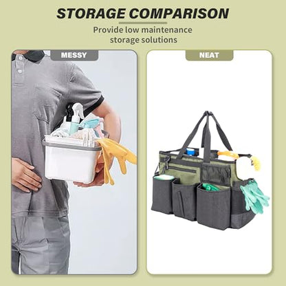 IBVIVIC Wearable Cleaning Caddy Bag for Cleaning Supplies,Large Capacity Cleaning Organizer Green - color: Green