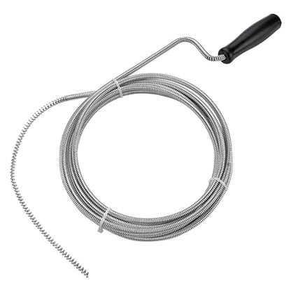 Metal Plumbers Snake for Drains, Sink, Pipe | 10 ft Small Thin Drain Snake Tool for Kitchen, Bathroom RV Toilet, AC Drain Line Unclogger