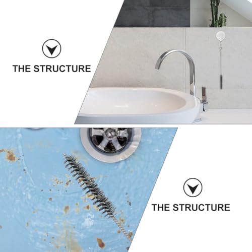 FOMIYES 10Pcs Stainless Steel Wire Tube Cleaning Brushes Heavy Duty Rust Remover with Long Handle for Sewer Drain Pipe Cleaning and Rust Removal Tools