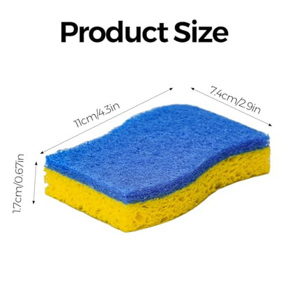 6-Pack Non-Scratch Kitchen Sponges – Durable Dish Sponges for Dishes, Pots, and Pans, Perfect for Cleaning Stainless Steel, Dishwashing, and More, Blue & Yellow - color: Blue Yellow