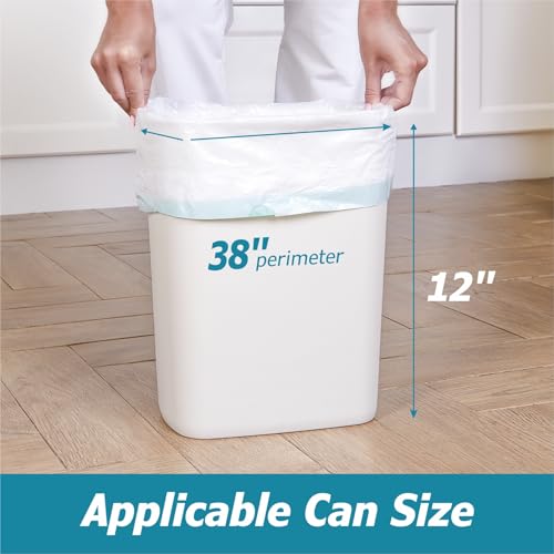 4 Gallon Drawstring Trash Bags - 0.5 Mil Strong - Small Garbage Bags - for Office Bathroom Kitchen - Individual, Unscented, White, 19" x 19", 60 Count - size: 1 Count (Pack of 60)