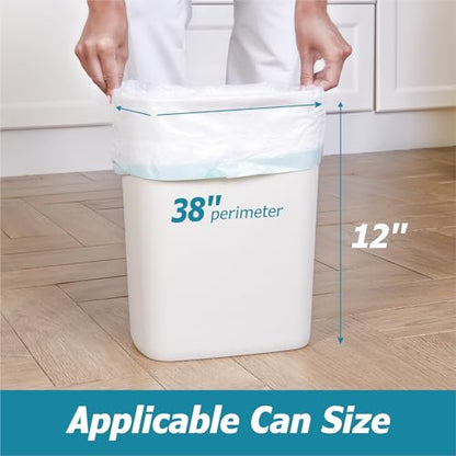 4 Gallon Drawstring Trash Bags - 0.5 Mil Strong - Small Garbage Bags - for Office Bathroom Kitchen - Individual, Unscented, White, 19" x 19", 60 Count - size: 1 Count (Pack of 60)