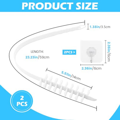 2 Pcs Washing Machine Cleaning Brush, Rolling Washing Machine Cleaner Front Loader Cleaning Tools with Storage Hook (23.23 x 5.51 x 1.38 inch)
