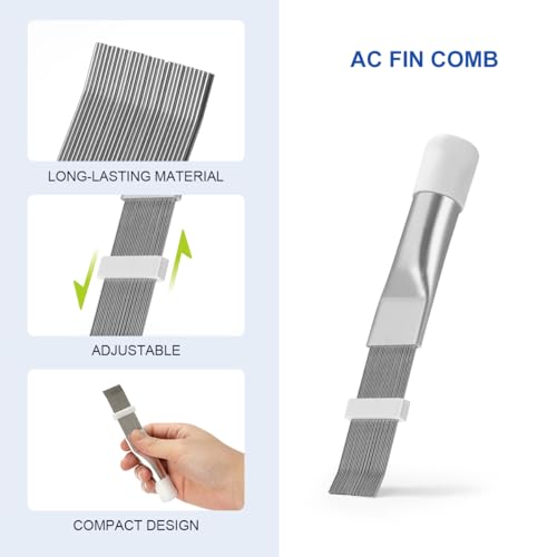 LANMU AC Coil Cleaner Brush Fin Comb, Air Conditioner Cleaning Brush Straightening Tool for HVAC/AC Evaporator, Condenser, Radiator