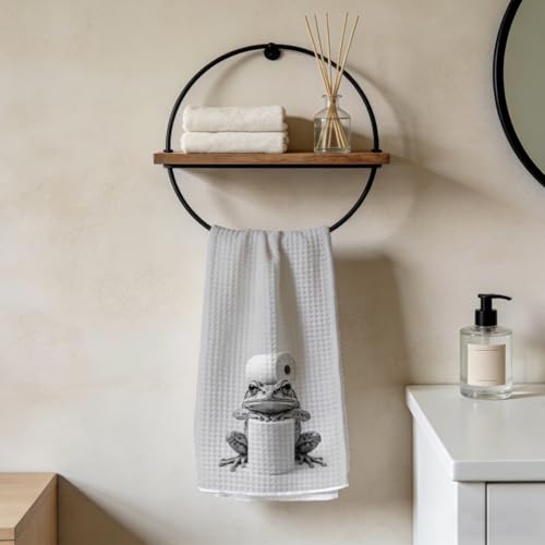 Funny Frog Hand Towels for Bathroom, Quick Dry Microfiber Cloth Kitchen Towels, Frog Lover Gifts for Women Men, Bathing Decorative Bathroom Hand Towel for Washroom Toilet Restroom 3 - color: Lm 2412