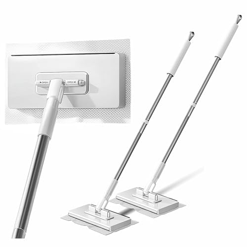 Mini Wet & Dry Sweeping Mop Touchless Disposable Mop Convenient Flat Dust Removal Multi-Surface Cleaning for Hardwood and Tile Floors, 1 Second Installation (Grey,White,2 Pack) - color: Grey,white,2 Pack