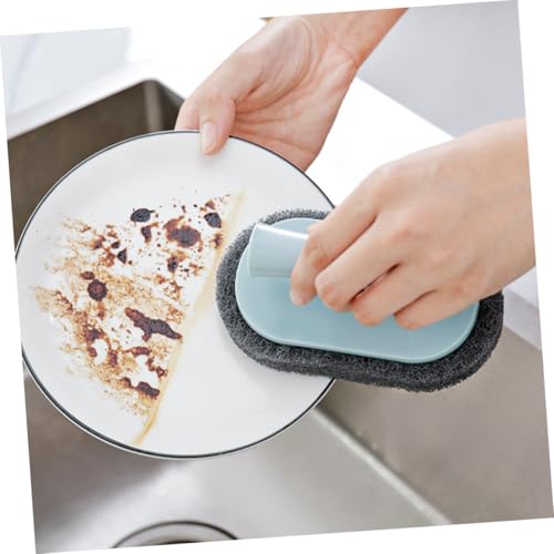 Mipcase Ergonomic Handle Kitchen Cleaning Brush Powerful Scrubbing Pad for Dishes Faucets Stove Sink Household Use Non-Scratch Scouring Pad with Random Color Random Color