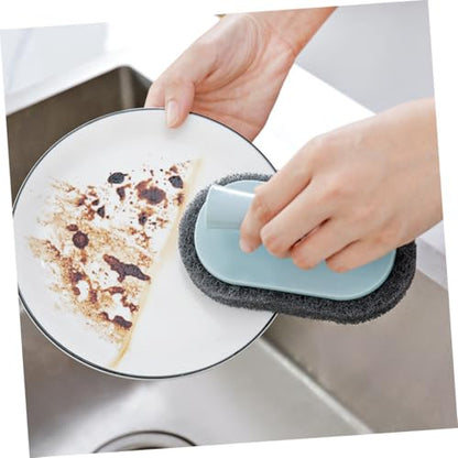 Mipcase Ergonomic Handle Kitchen Cleaning Brush Powerful Scrubbing Pad for Dishes Faucets Stove Sink Household Use Non-Scratch Scouring Pad with Random Color Random Color